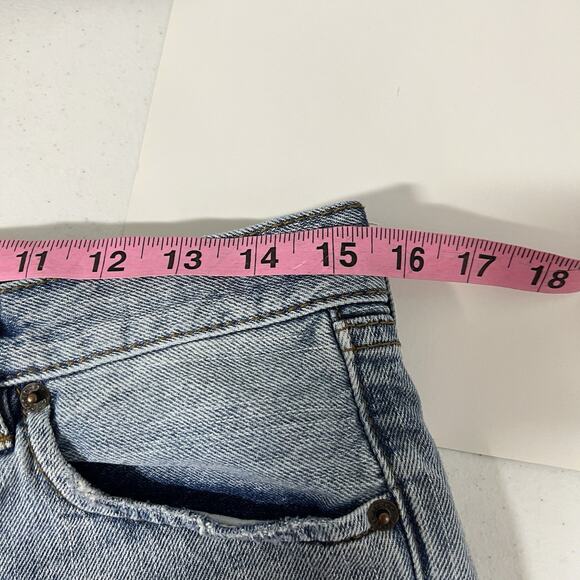 We The Free Womens Y2K Micro Mini Shorts Size 27 Denim Button Fly Festival - Picture 8 of 9